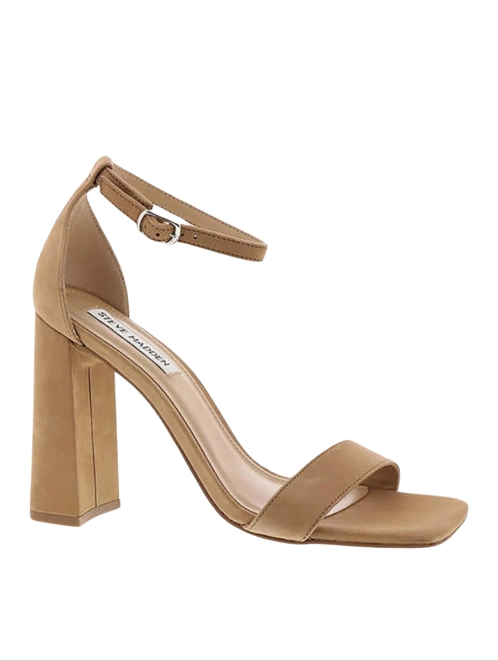 NWT Steve Madden Tiaa Brown Block Heels Nubuck Tan Leather Sz 9.5 *bsmt